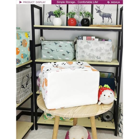 Rectangular Storage Basket Fabric Organizer Bin for Toys,Books,Clothes - Picture 5 of 8